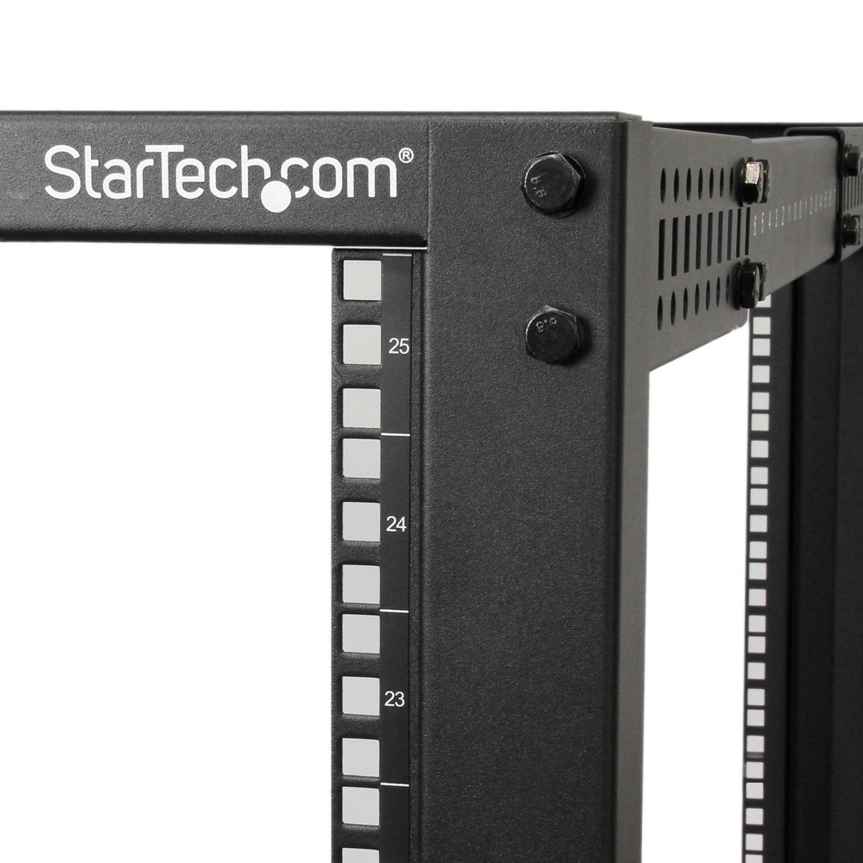 STARTECH 4-Post 25U Mobile Open Frame Server Rack | 19in Network Rack with Wheels | Rolling Rack for Computer|AV|Data|IT Equipment - Casters | Leveling Feet or Floor Mounting (4POSTRACK25U) (4POSTRACK25U)