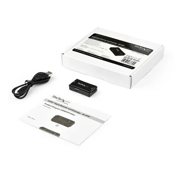 STARTECH 45ft | 14m HDMI Signal Booster - 4K 60Hz - USB Powered - HDMI Inline Repeater & Amplifier - 7.1 Audio Support (HDBOOST4K2) (HDBOOST4K2)