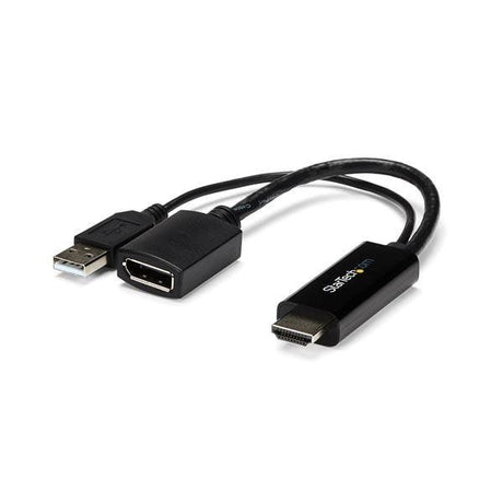 STARTECH 4K 30Hz HDMI to DisplayPort Video Adapter w| USB Power - 6 in - HDMI 1.4 (Male) to DP 1.2 (Female) Active Monitor Converter (HD2DP) (HD2DP)
