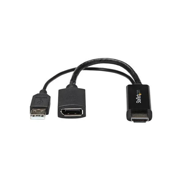 STARTECH 4K 30Hz HDMI to DisplayPort Video Adapter w| USB Power - 6 in - HDMI 1.4 (Male) to DP 1.2 (Female) Active Monitor Converter (HD2DP) (HD2DP)