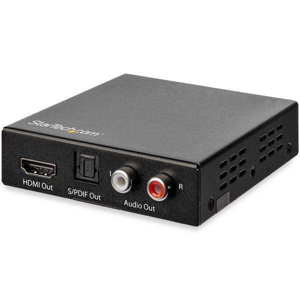 STARTECH 4K HDMI Audio Extractor - 4K 60Hz - HDMI Audio De-embedder - HDR - Toslink Optical Audio - Dual RCA Audio - HDMI Audio (HD202A)