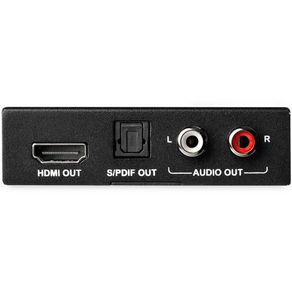 STARTECH 4K HDMI Audio Extractor - 4K 60Hz - HDMI Audio De-embedder - HDR - Toslink Optical Audio - Dual RCA Audio - HDMI Audio (HD202A)