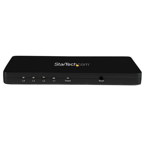 STARTECH 4K HDMI Splitter - 4k 30Hz - 4 Port - Aluminum - Backward Compatible - HDMI Multi Port - HDMI Hub (ST124HD4K) (ST124HD4K)
