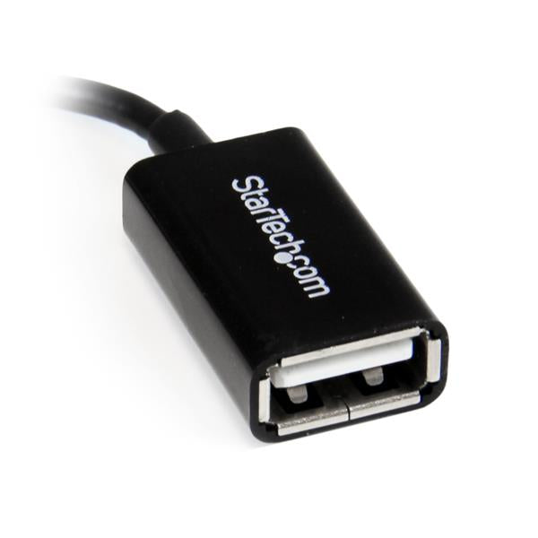 STARTECH 5in Right Angle Micro USB to USB OTG Host Adapter M|F - Angled Micro USB Male to USB A Female On-The-Go Host Cable Adapter (UUSBOTGRA)