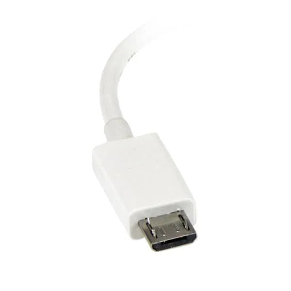 STARTECH 5in White Micro USB to USB OTG Host Adapter M|F - Micro USB Male to USB A Female On-The-Go Host Cable Adapter - White (UUSBOTGW)
