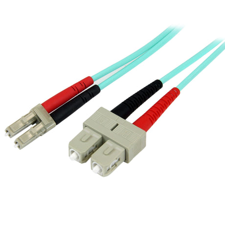 STARTECH 5m (15ft) LC|UPC to SC|UPC OM3 Multimode Fiber Optic Cable | Full Duplex 50|125µm Zipcord Fiber | 100G Networks | LOMMF|VCSEL | Low Insertion Loss | LSZH Fiber Patch Cord (A50FBLCSC5) (A50FBLCSC5)
