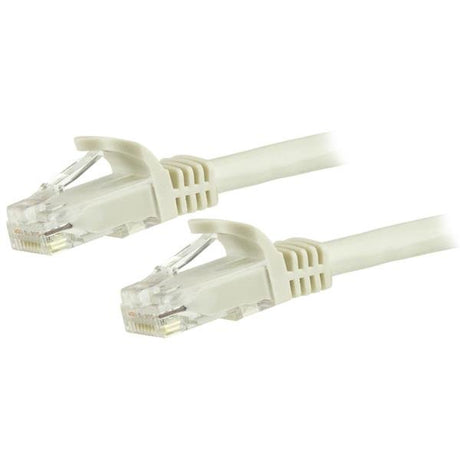 STARTECH 5m CAT6 Ethernet Cable - White CAT 6 Gigabit Ethernet Wire -650MHz 100W PoE RJ45 UTP Network|Patch Cord Snagless w|Strain Relief Fluke Tested|Wiring is UL Certified|TIA (N6PATC5MWH) (N6PATC5MWH)