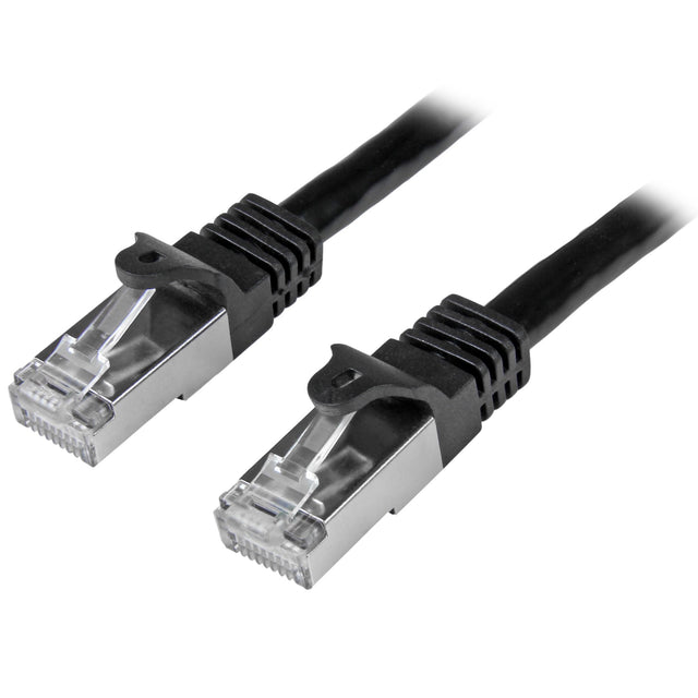 STARTECH 5m Cat6 Patch Cable - Shielded (SFTP) Snagless Gigabit Network Patch Cable - Black Cat 6 Ethernet Patch Lead (N6SPAT5MBK) (N6SPAT5MBK)