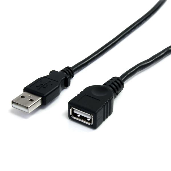 STARTECH 6 ft Black USB 2.0 Extension Cable A to A - M|F - 6ft USB 2.0 Extension Cable - 6ft USB male female Cable (USBEXTAA6BK)