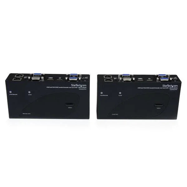 STARTECH 650 ft|200m USB 2.0 Dual VGA KVM Console Extender over Cat5 UTP -for Dual VGA | USB-enabled PC or KVM Switch - Upto 1920x1200 (SV565DUTPU) (SV565DUTPU)