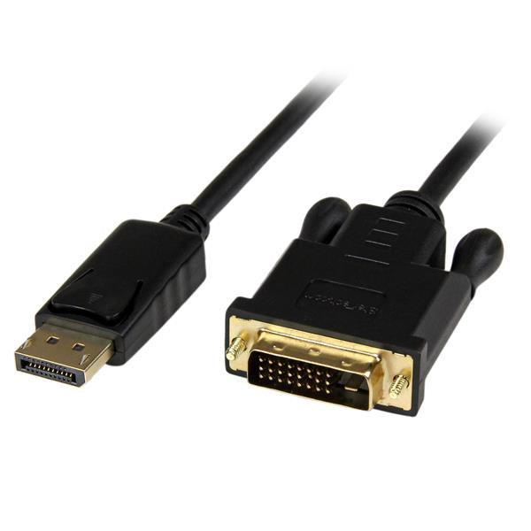 STARTECH 6ft (1.8m) DisplayPort to DVI Cable - 1080p Video - Active DisplayPort to DVI Adapter Cable - DisplayPort to DVI-D Cable Single Link - DP 1.2 to DVI Monitor Cable Converter (DP2DVIMM6BS) (DP2DVIMM6BS)
