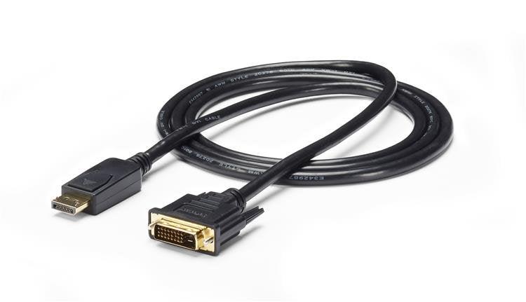 STARTECH 6ft (1.8m) DisplayPort to DVI Cable - 1080p Video - DisplayPort to DVI Adapter Cable - DP to DVI-D Converter Single Link - DP to DVI Monitor Cable - Latching DP Connector (DP2DVI2MM6) (DP2DVI2MM6)