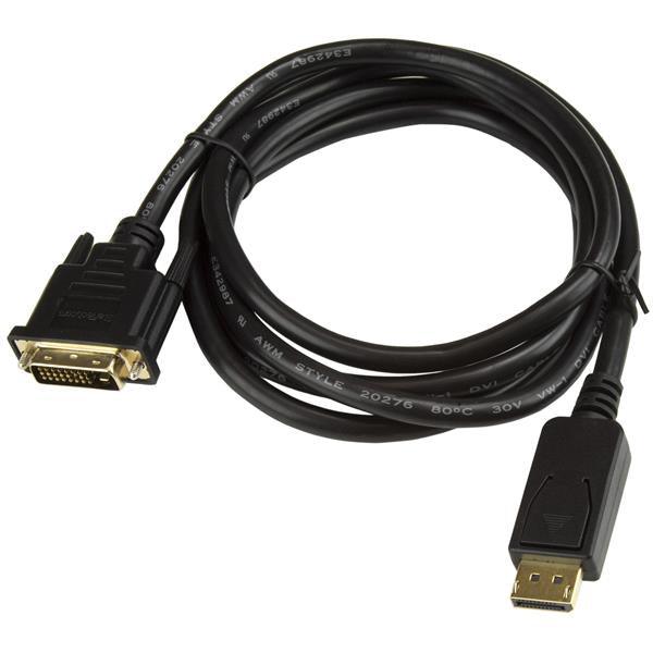STARTECH 6ft (1.8m) DisplayPort to DVI Cable - 1080p Video - DisplayPort to DVI Adapter Cable - DP to DVI-D Converter Single Link - DP to DVI Monitor Cable - Latching DP Connector (DP2DVI2MM6) (DP2DVI2MM6)