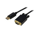 STARTECH 6ft (1.8m) DisplayPort to VGA Cable - Active DisplayPort to VGA Adapter Cable - 1080p Video - DP to VGA Monitor Cable - DP 1.2 to VGA Converter - Latching DP Connector (DP2VGAMM6B) (DP2VGAMM6B)