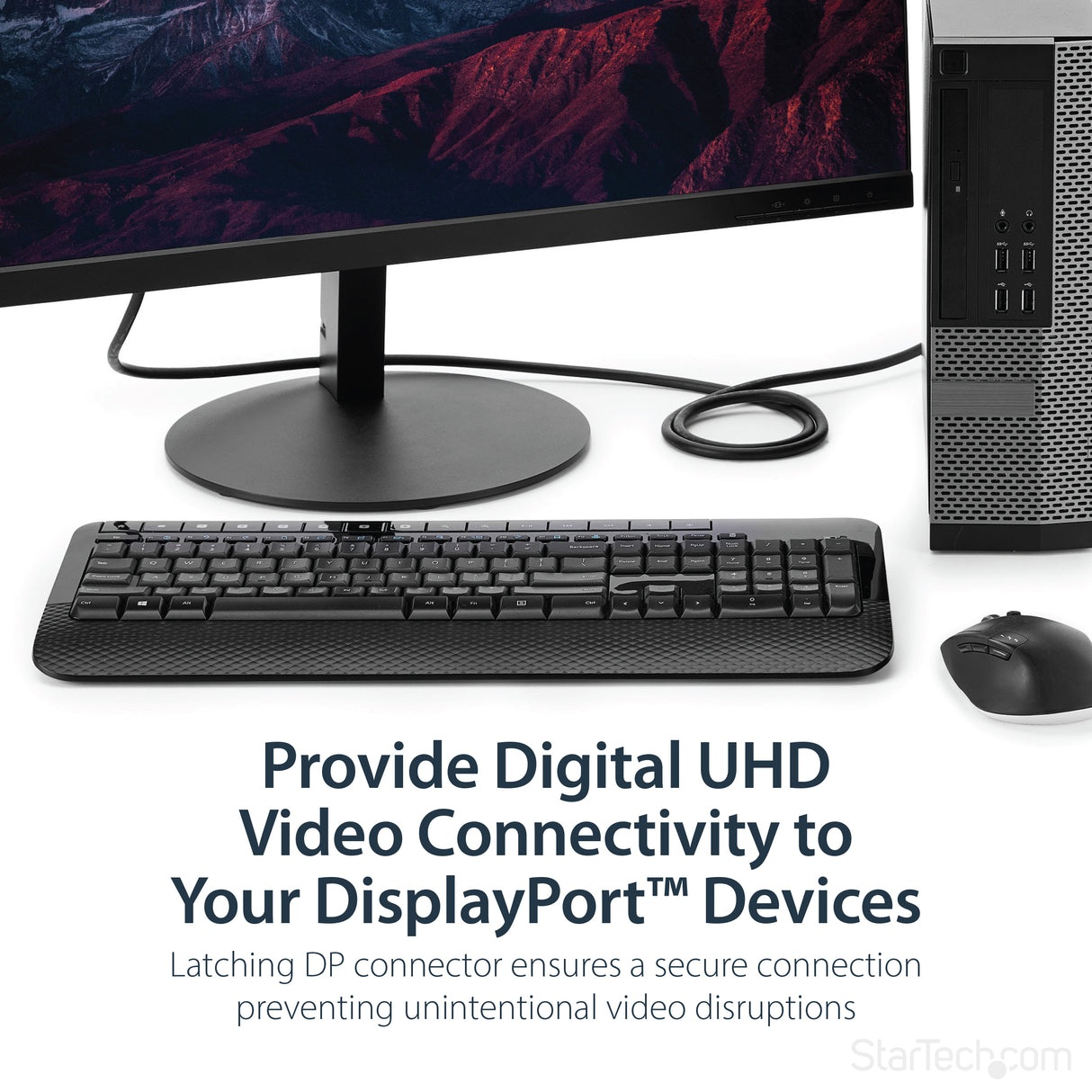 STARTECH 6ft (2m) DisplayPort 1.2 Cable - 4K x 2K Ultra HD - DP to DP Cable for Monitor - DP Video|Display Cord - Latching DP Connectors (DISPLPORT6L) (DISPLPORT6L)