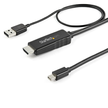 STARTECH 6ft (2m) HDMI to Mini DisplayPort Cable 4K 30Hz - Active HDMI to mDP Adapter Converter Cable with Audio - USB Powered - Mac & Windows - Male to Male Video Adapter Cable (HD2MDPMM2M) (HD2MDPMM2M)
