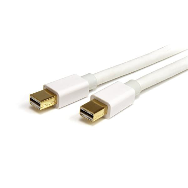 STARTECH 6ft (2m) Mini DisplayPort Cable - 4K x 2K Ultra HD Video - Mini DisplayPort 1.2 Cable - Mini DP to Mini DP Cable for Monitor - mDP Cord works w| Thunderbolt 2 Ports - White (MDPMM2MW) (MDPMM2MW)