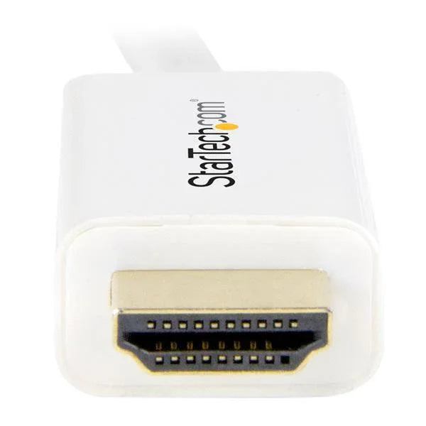 STARTECH 6ft (2m) Mini DisplayPort to HDMI Cable - 4K 30Hz Video - mDP to HDMI Adapter Cable - Mini DP or Thunderbolt 1|2 Mac|PC to HDMI Monitor - mDP to HDMI Converter Cord - White (MDP2HDMM2MW) (MDP2HDMM2MW)