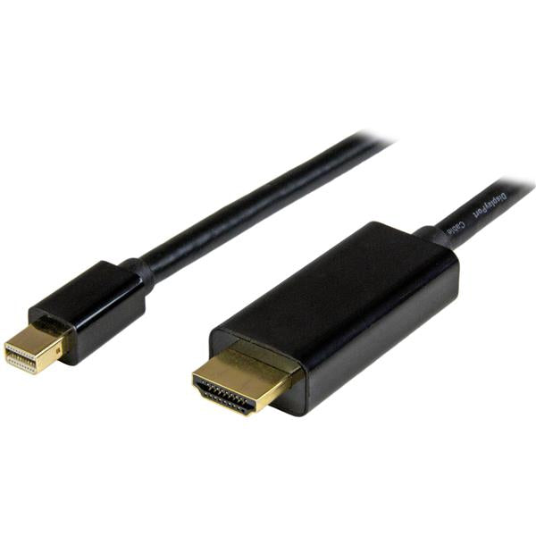 STARTECH 6ft (2m) Mini DisplayPort to HDMI Cable - 4K 30Hz Video - mDP to HDMI Adapter Cable - Mini DP or Thunderbolt 1|2 Mac|PC to HDMI Monitor|Display - mDP to HDMI Converter Cord (MDP2HDMM2MB) (MDP2HDMM2MB)