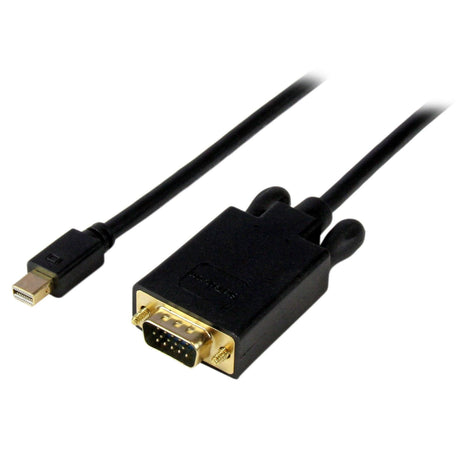 STARTECH 6ft (2m) Mini DisplayPort to VGA Cable - Active Mini DP to VGA Adapter Cable - 1080p Video - mDP 1.2 or Thunderbolt 1|2 Mac|PC to VGA Monitor|Display - Converter Cord (MDP2VGAMM6B) (MDP2VGAMM6B)