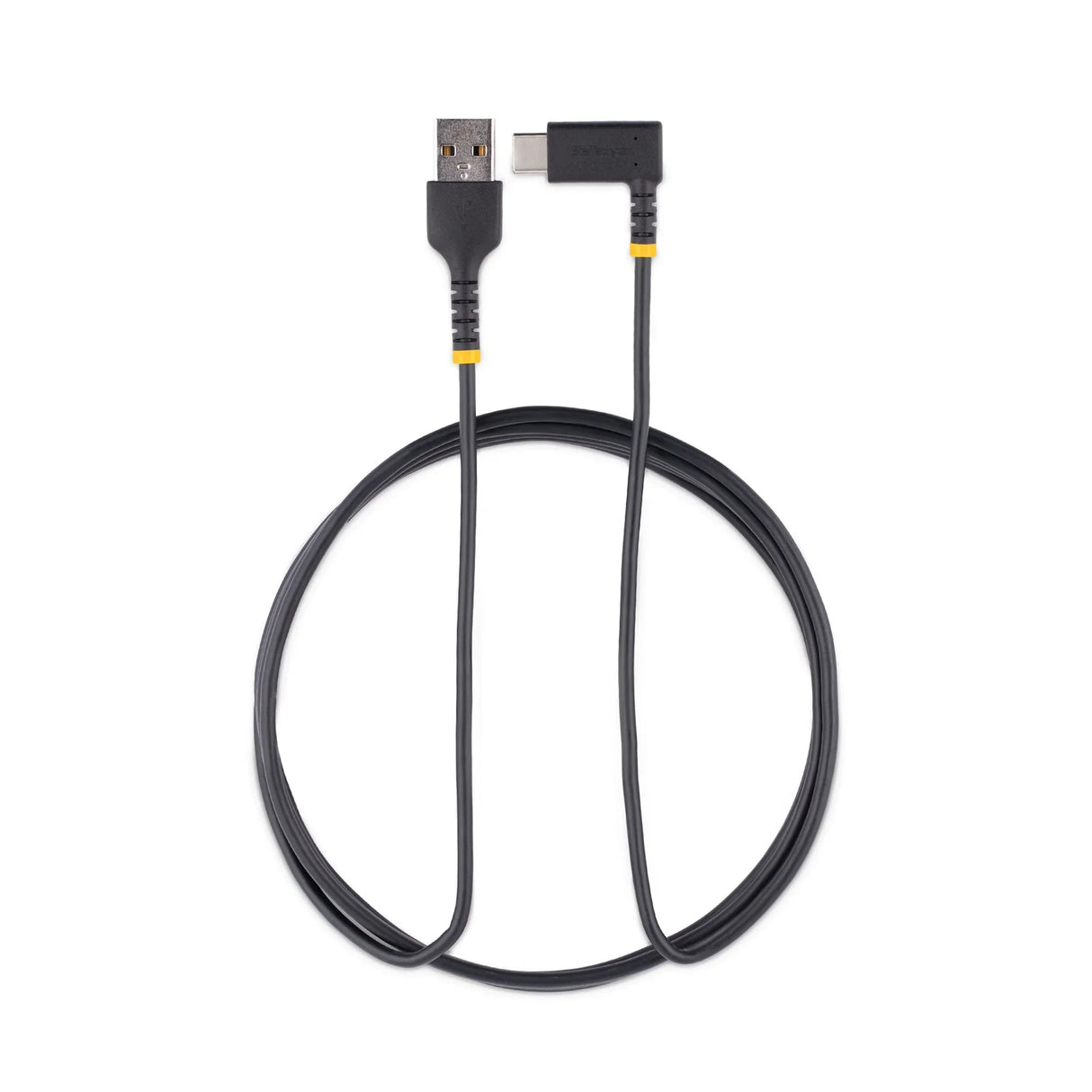 STARTECH 6ft (2m) USB A to C Charging Cable Right Angle - Heavy Duty Fast Charge USB-C Cable - USB 2.0 A to Type-C - Rugged Aramid Fiber - 3A - USB Charging Cord (R2ACR-2M-USB-CABLE) (R2ACR-2M-USB-CABLE)