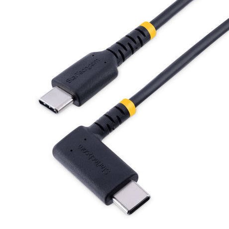 STARTECH 6ft (2m) USB C to C Charging Cable Right Angle - 60W PD 3A - Heavy Duty Fast Charge USB-C Cable - USB 2.0 Type-C - Rugged Aramid Fiber - USB Charging Cord (R2CCR-2M-USB-CABLE) (R2CCR-2M-USB-CABLE)
