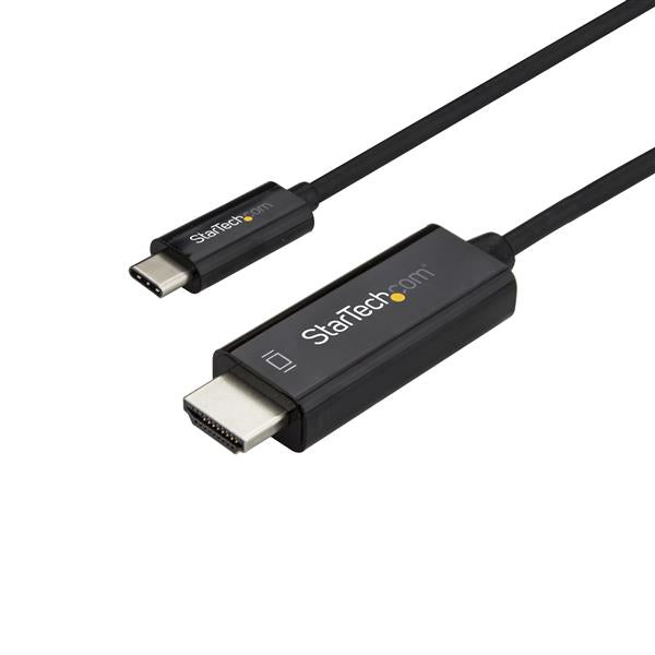 STARTECH 6ft (2m) USB C to HDMI Cable - 4K 60Hz USB Type C to HDMI 2.0 Video Adapter Cable - Thunderbolt 3 Compatible - Laptop to HDMI Monitor|Display - DP 1.2 Alt Mode HBR2 - Black (CDP2HD2MBNL) (CDP2HD2MBNL)