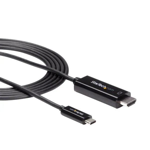 STARTECH 6ft (2m) USB C to HDMI Cable - 4K 60Hz USB Type C to HDMI 2.0 Video Adapter Cable - Thunderbolt 3 Compatible - Laptop to HDMI Monitor|Display - DP 1.2 Alt Mode HBR2 - Black (CDP2HD2MBNL) (CDP2HD2MBNL)