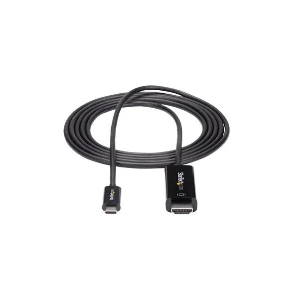STARTECH 6ft (2m) USB C to HDMI Cable - 4K 60Hz USB Type C to HDMI 2.0 Video Adapter Cable - Thunderbolt 3 Compatible - Laptop to HDMI Monitor|Display - DP 1.2 Alt Mode HBR2 - Black (CDP2HD2MBNL) (CDP2HD2MBNL)