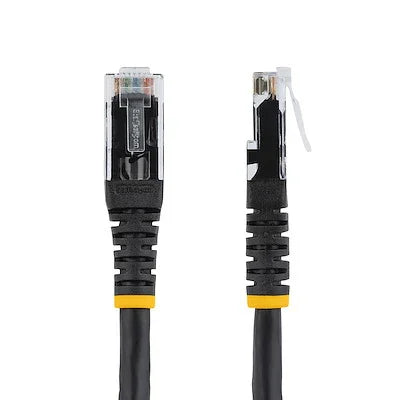 STARTECH 6ft CAT6 Ethernet Cable - Black CAT 6 Gigabit Ethernet Wire -650MHz 100W PoE RJ45 UTP Molded Network|Patch Cord w|Strain Relief|Fluke Tested|Wiring is UL Certified|TIA (C6PATCH6BK) (C6PATCH6BK)