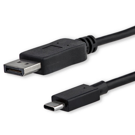 STARTECH 6ft|1.8m USB C to DisplayPort 1.2 Cable 4K 60Hz - USB-C to DisplayPort Adapter Cable HBR2 - USB Type-C DP Alt Mode to DP Monitor Video Cable - Works w| Thunderbolt 3 - Black (CDP2DPMM6B) (CDP2DPMM6B)
