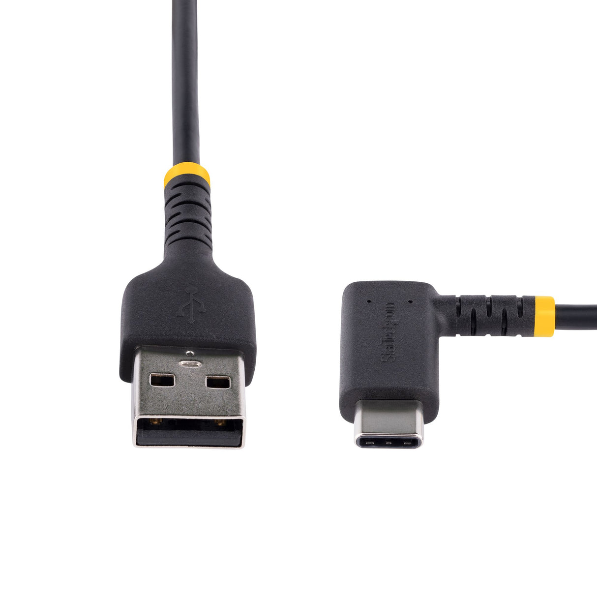 STARTECH 6in (15cm) USB A to C Charging Cable Right Angle - Heavy Duty Fast Charge USB-C Cable - USB 2.0 A to Type-C - Rugged Aramid Fiber - 3A - Short USB Charging Cord (R2ACR-15C-USB-CABLE) (R2ACR-15C-USB-CABLE)