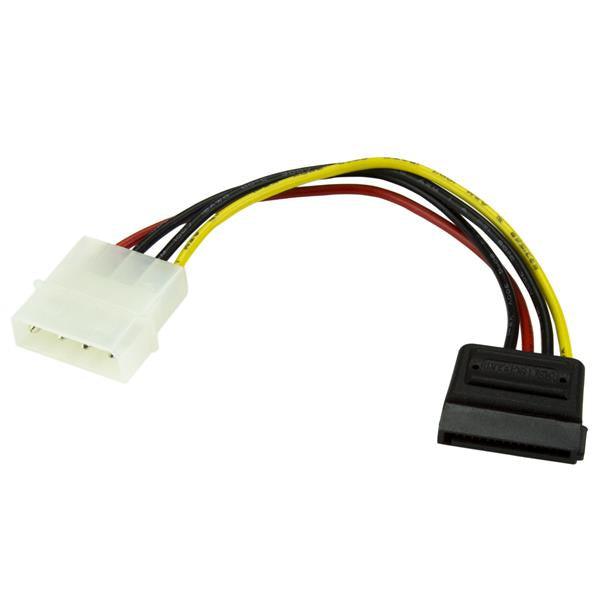 STARTECH 6in 4 Pin LP4 to SATA Power Cable Adapter - LP4 to SATA - 6in LP4 to SATA Cable - 4 pin to SATA power (SATAPOWADAP)