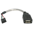 STARTECH 6in USB 2.0 Cable - USB A Female to USB Motherboard 4 Pin Header F|F (USBMBADAPT)