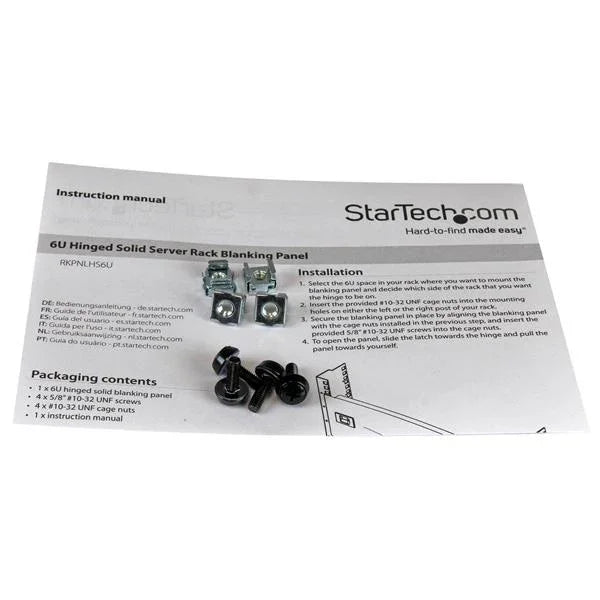 STARTECH 6U Solid Blank Panel with Hinge - Server Rack Filler Panel (RKPNLHS6U)
