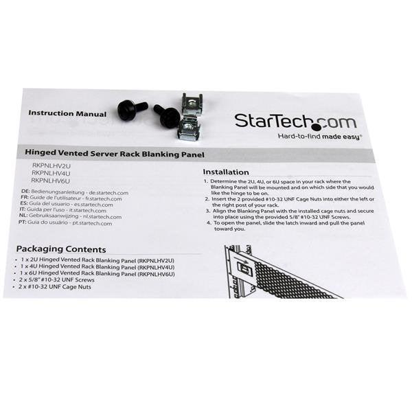 STARTECH 6U Vented Blank Panel with Hinge - Server Rack Filler Panel (RKPNLHV6U)