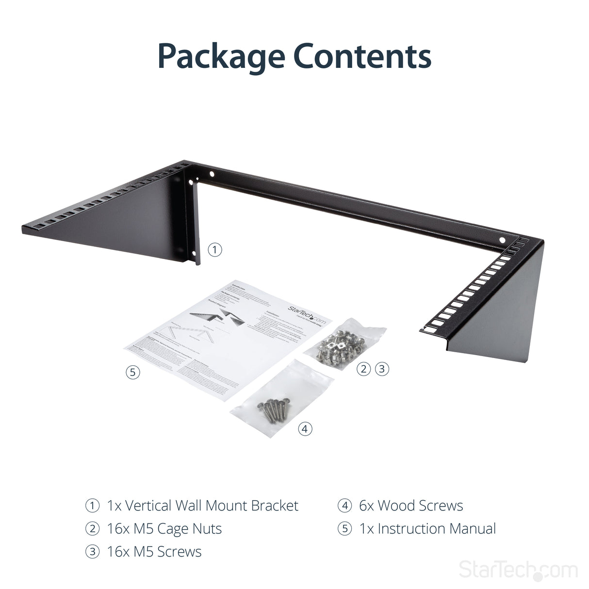 STARTECH 6U Wall Mount Patch Panel Bracket | 19 in | Steel - Vertical Mounting Bracket for Networking and Data Equipment (RK619WALLV) (RK619WALLV)