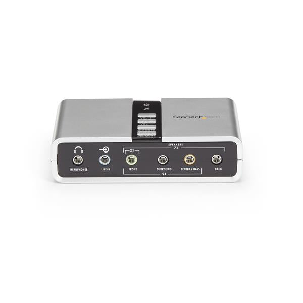 STARTECH 7.1 USB Sound Card - External Sound Card for Laptop with SPDIF Digital Audio - Sound Card for PC - Silver (ICUSBAUDIO7D) (ICUSBAUDIO7D)