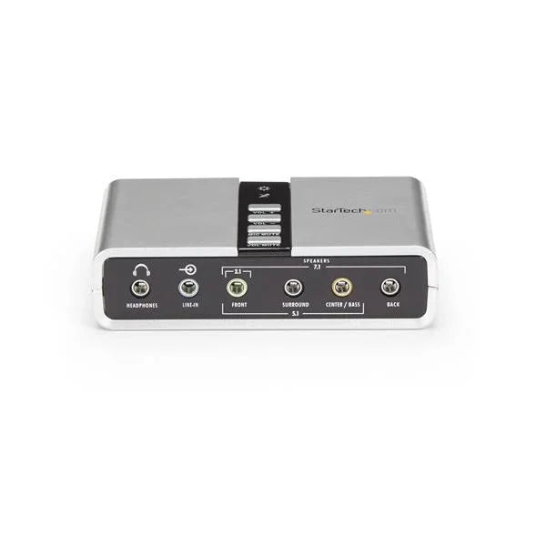 STARTECH 7.1 USB Sound Card - External Sound Card for Laptop with SPDIF Digital Audio - Sound Card for PC - Silver (ICUSBAUDIO7D) (ICUSBAUDIO7D)