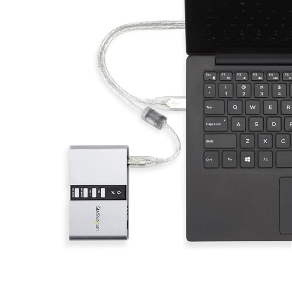 STARTECH 7.1 USB Sound Card - External Sound Card for Laptop with SPDIF Digital Audio - Sound Card for PC - Silver (ICUSBAUDIO7D) (ICUSBAUDIO7D)