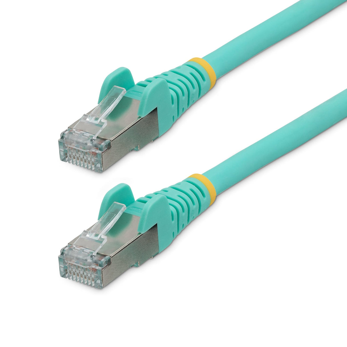STARTECH 7.5m CAT6a Ethernet Cable - Low Smoke Zero Halogen (LSZH) - 10 Gigabit 500MHz 100W PoE RJ45 S|FTP Aqua Network Patch Cord Snagless w|Strain Relief (NLAQ-750-CAT6A-PATCH) (NLAQ-750-CAT6A-PATCH)