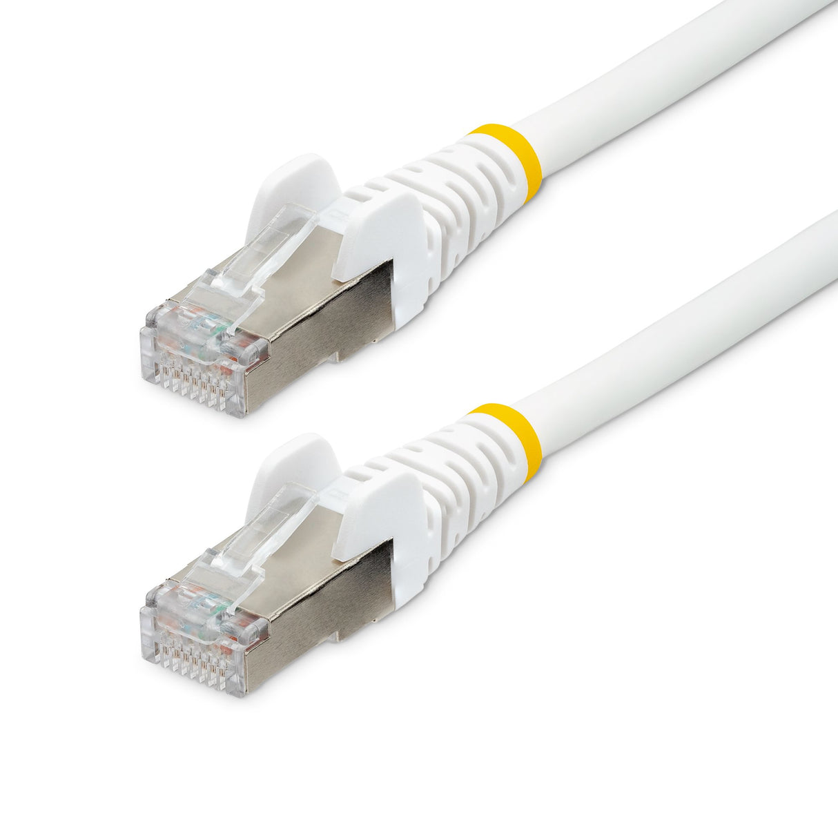 STARTECH 7.5m CAT6a Ethernet Cable - Low Smoke Zero Halogen (LSZH) - 10 Gigabit 500MHz 100W PoE RJ45 S|FTP White Network Patch Cord Snagless w|Strain Relief (NLWH-750-CAT6A-PATCH) (NLWH-750-CAT6A-PATCH)
