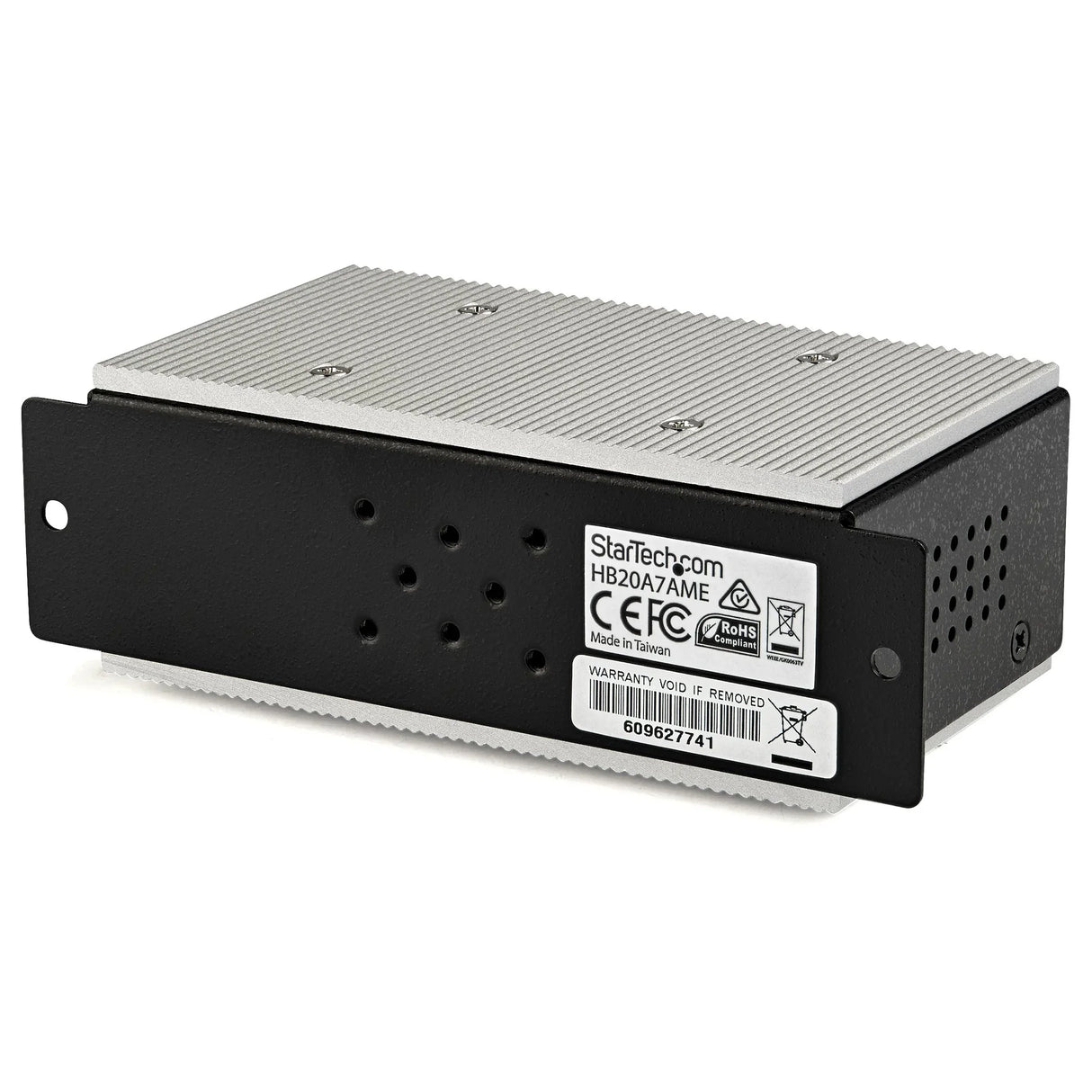 STARTECH 7-Port USB 2.0 Hub - Metal Industrial USB-A Hub with ESD & 350W Surge Protection - Extended Operating Temp -40 to 185°F - Din Rail|Wall|Desk Mountable - USB Expander Hub (HB20A7AME) (HB20A7AME)