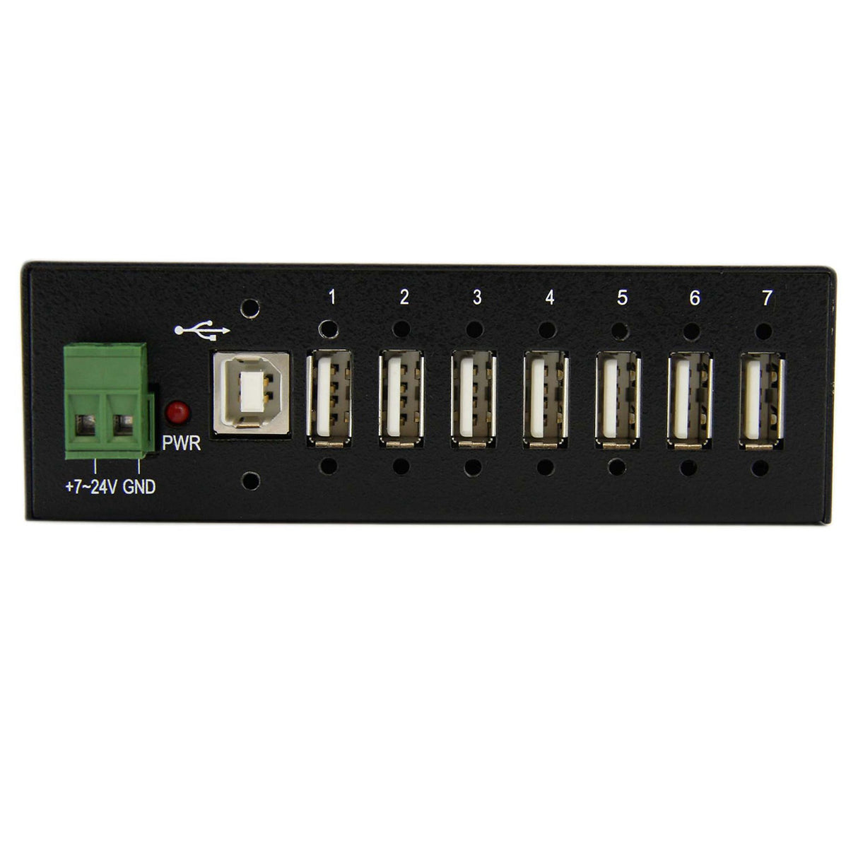 STARTECH 7-Port USB 2.0 Hub - Metal Industrial USB-A Hub with ESD Protection & 350W Surge Protection - Din Rail | Wall or Desk Mountable - TAA Compliant USB Expander Hub (ST7200USBM) (ST7200USBM)
