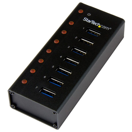 STARTECH 7 Port USB 3.0 Hub (5 Gbps) - Metal Enclosure - Desktop or Wall Mountable - Rugged & industrial Powered USB Expander and Splitter Hub (ST7300U3M) (ST7300U3M)