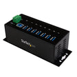 STARTECH 7-Port USB 3.0 Hub - Metal Industrial USB-A Hub with ESD Protection & 350W Surge Protection - Din Rail | Wall or Desk Mountable - TAA Compliant USB Expander Hub (ST7300USBME) (ST7300USBME)