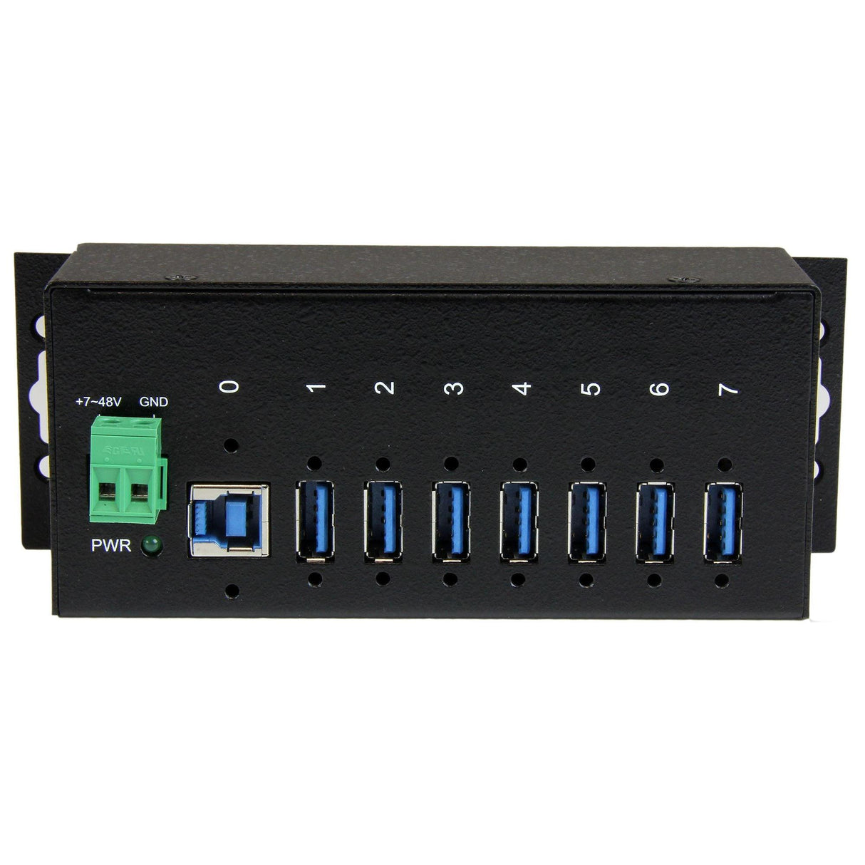 STARTECH 7-Port USB 3.0 Hub - Metal Industrial USB-A Hub with ESD Protection & 350W Surge Protection - Din Rail | Wall or Desk Mountable - TAA Compliant USB Expander Hub (ST7300USBME) (ST7300USBME)