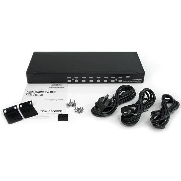 STARTECH 8 Port 1U Rackmount DVI USB KVM Switch - USB DVI KVM Switch - DVI KVM Switch - USB KVM Switch (SV831DVIU)
