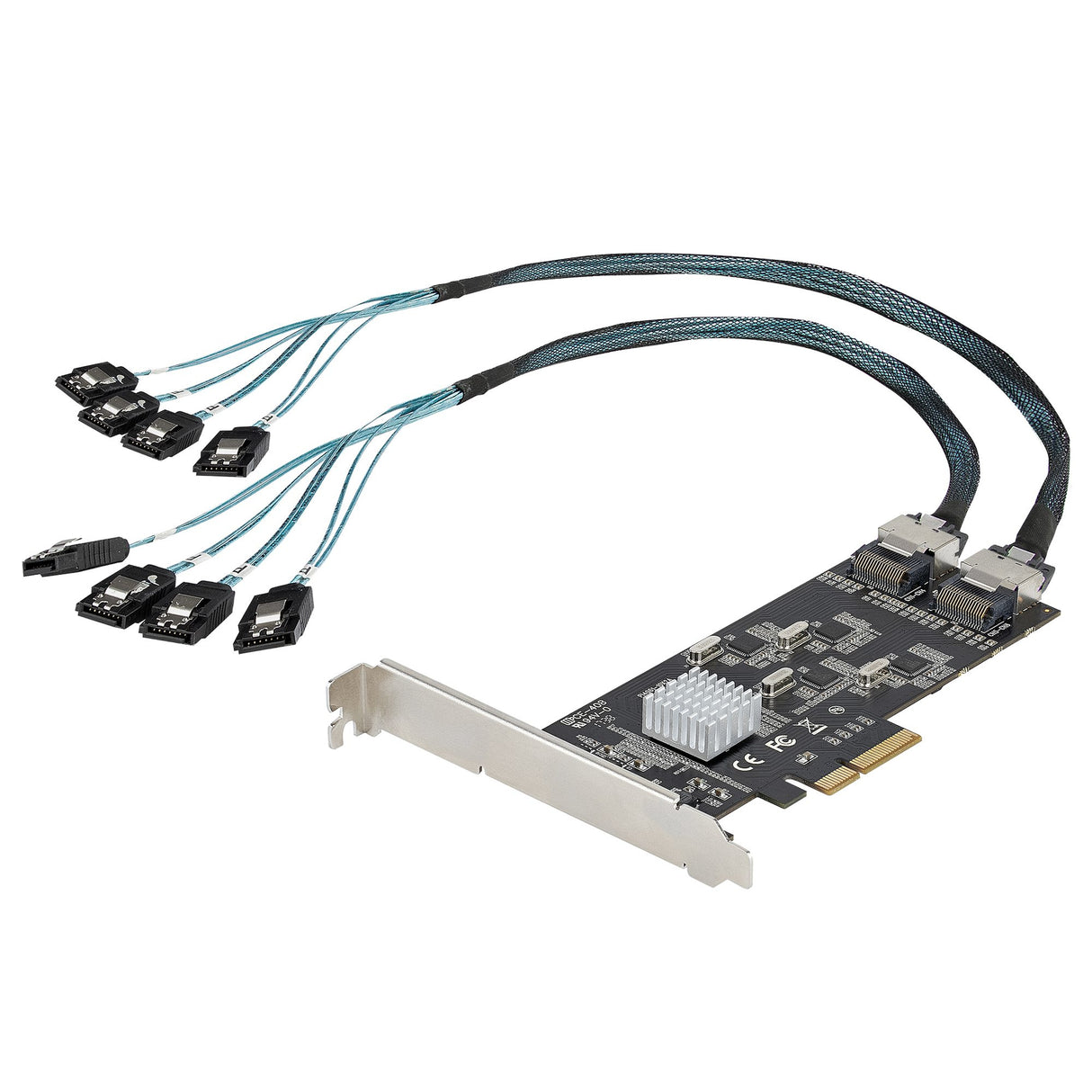 STARTECH 8 Port SATA PCIe Card - PCI Express 6Gbps SATA Expansion Adapter Card with 4 Host Controllers - SATA PCIe Controller Card - PCI-e x4 Gen 2 to SATA III - SATA HDD|SSD (8P6G-PCIE-SATA-CARD) (8P6G-PCIE-SATA-CARD)
