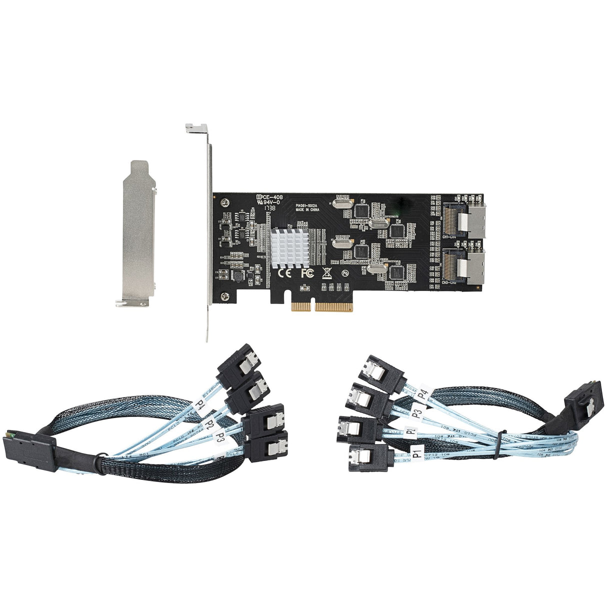 STARTECH 8 Port SATA PCIe Card - PCI Express 6Gbps SATA Expansion Adapter Card with 4 Host Controllers - SATA PCIe Controller Card - PCI-e x4 Gen 2 to SATA III - SATA HDD|SSD (8P6G-PCIE-SATA-CARD) (8P6G-PCIE-SATA-CARD)